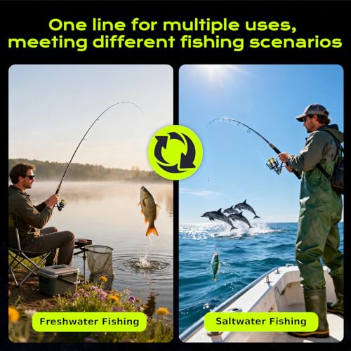 Pre-Tied Dropper Loop Knots Fishing Line, 80 Knots Monofilament Leader with 5.5" Loop Diameter & 18" Spacing, Saltwater & ...