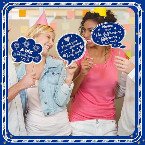 24 Pcs Employee Appreciation Photo Booth Props We Appreciate You Party Decor Thank You Sign Photo Props for Christmas Appr...