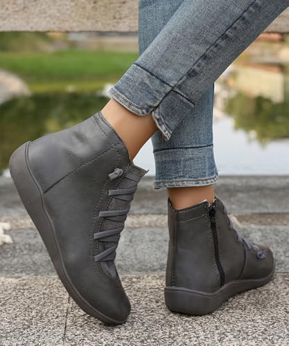 Women's Waterproof Combat Boots Casual Ankle Boots Fashion Round Toe Slip On Elastic Fall Booties Shoes
