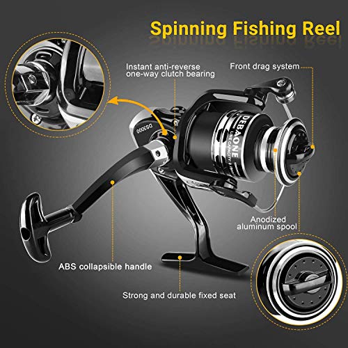 ShinePick Fishing Rod Kit, Telescopic Fishing Pole and Reel Combo Full Kit with Line Lures Hooks Carrier Bag for Travel Sa...