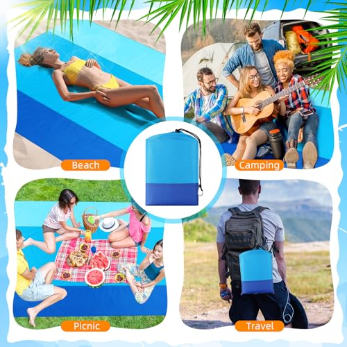 Drydiet Extra Large Beach Blanket Sandproof Waterproof 10 x 9 ft Beach Mat for 2-8 Adults Oversized Quick Drying Outdoor P...
