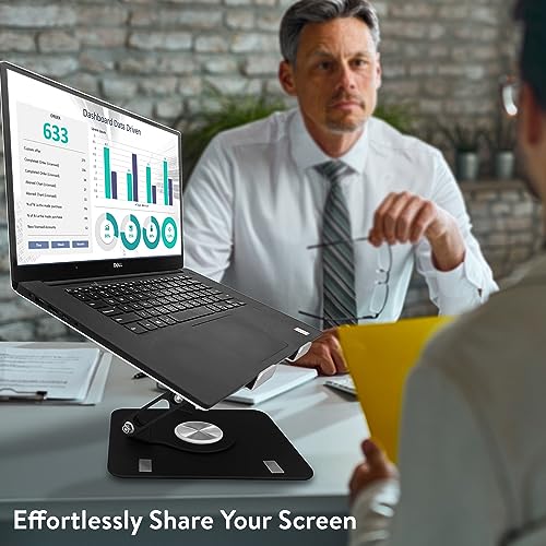 Uncaged Ergonomics Swivel Laptop Stand for Desk, Adjustable Computer iPad Stand for Desk w/ 360 Rotation, Portable Laptop ...