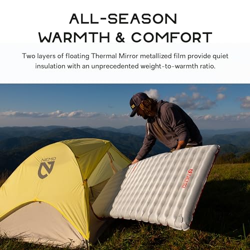 NEMO Equipment Tensor All-Season Ultralight Insulated Sleeping Pad - Regular Wide (72"x25") - Blade / Spicy Orange