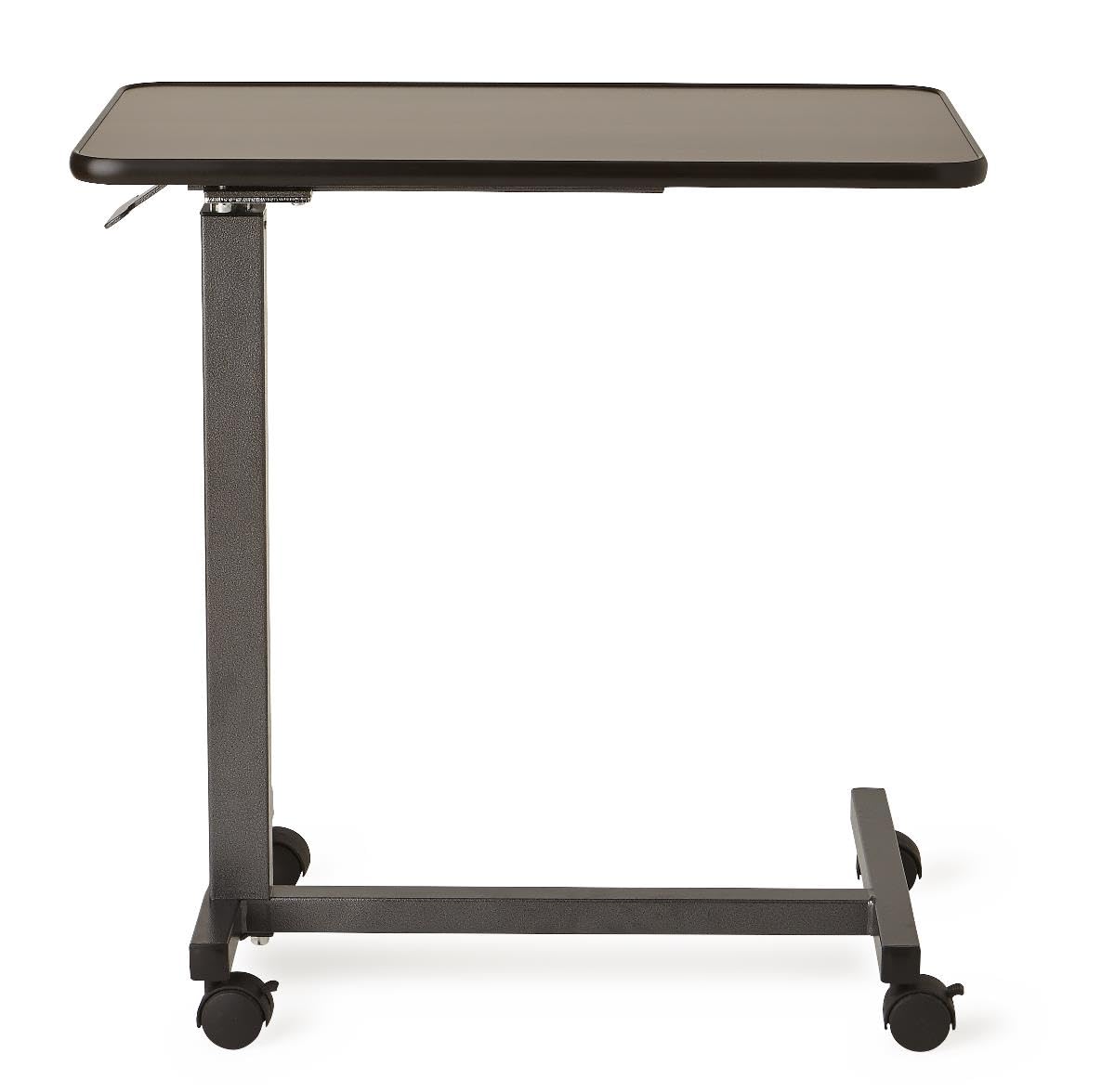 Caring Adjustable Overbed Table on Wheels – Height Adjustable from 30” to 42” – H-Base Rolling Bedside Table for Home, Hospital & Nursing Use – Supports 50 lbs – 15” Wide Surface