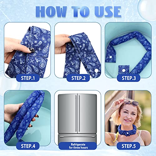 Xuhal 6 Pieces Cooling Neck Wraps Cooling Bandana Neck Cooler Ice Cooler Scarf for Women Summer Outdoor Sport Activity