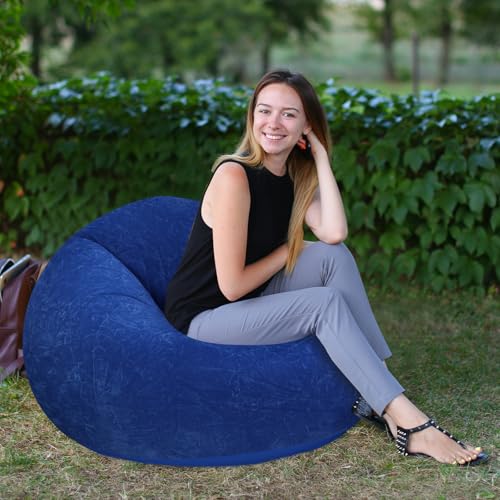 Realspring Inflatable Bean Bag Chairs Outdoor Blow up Camping Chairs Inflatable Lazy Sofa Folding Portable Bean Bag Lounge...
