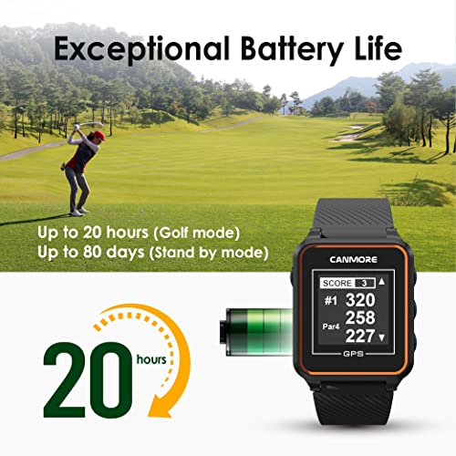 CANMORE TW356 Golf GPS Wearable Device for Men and Women, Free 41,000+ Preloaded Courses Update Worldwide, High Contrast L...
