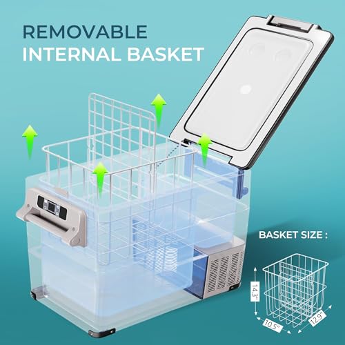 EUHOMY 12 Volt Refrigerator, 48QT(45L) Electric Cooler, 12V Fridge APP Control, 12V Cooler -4℉~68℉, Portable Freezer 12/24...