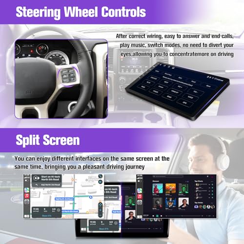 Car Stereo Radio for Honda Civic 2012 2013 2014 2015, Wireless Carplay Android Auto, 9 inch IPS Screen for Civic, GPS Navi...
