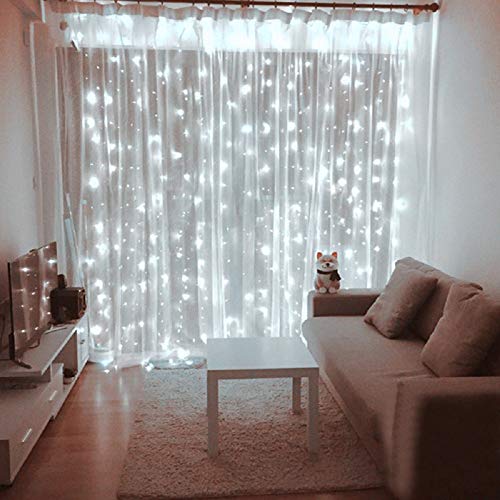 Honche Led Curtain String Lights with Remote for Bedroom Wedding Party Festive Season Propose Marriage Window Christmas De...