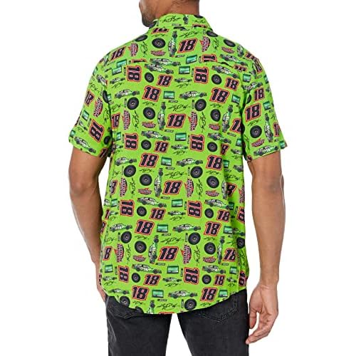 FOCO NASCAR Floral Button Up Short Sleeve Shirt