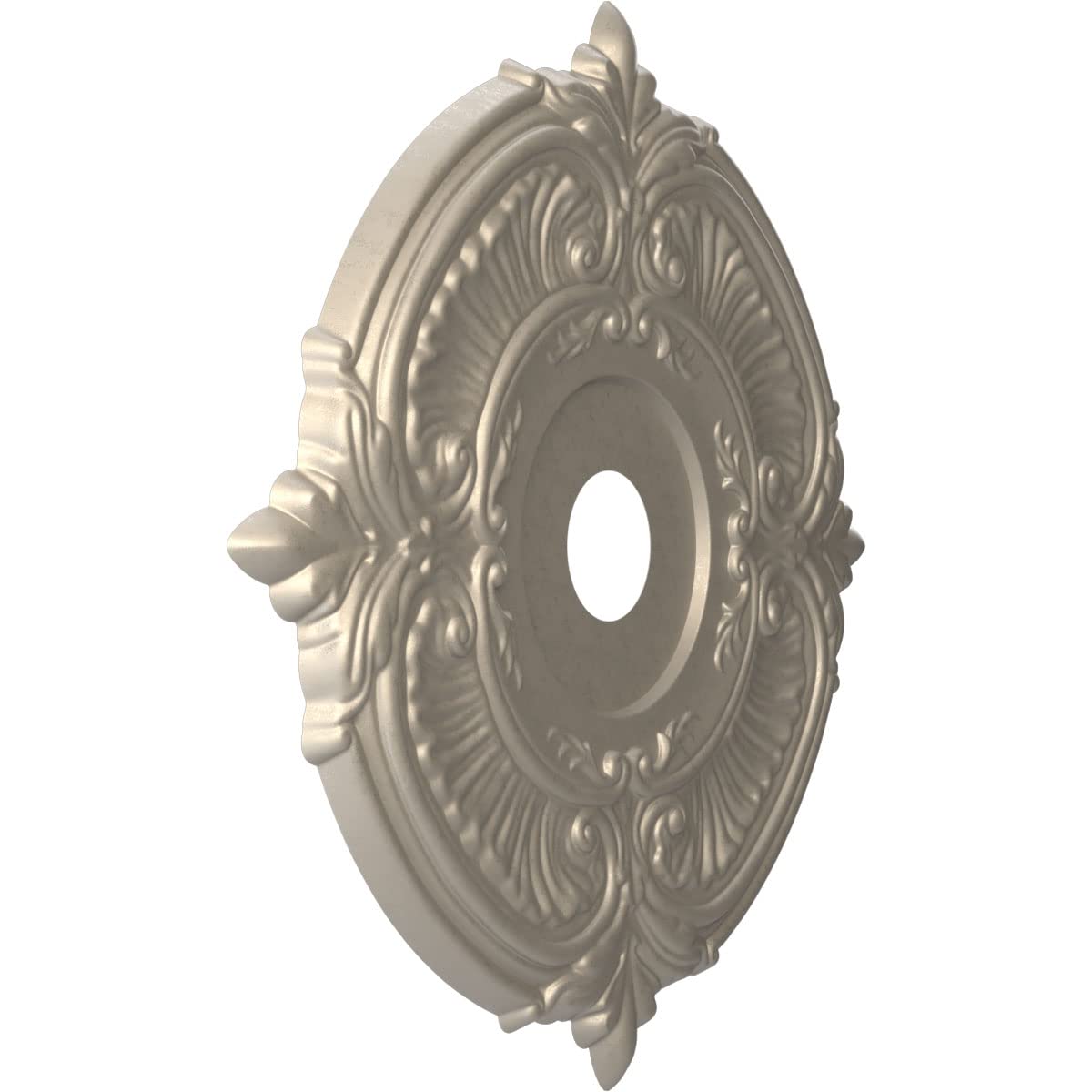 Ekena Millwork Cmp22Atcsv Attica Thermoformed Pvc Ceiling Medallion (Fits Canopies Up To 7 3/4), 22Od X 3 1/2Id X 1P, Metallic S