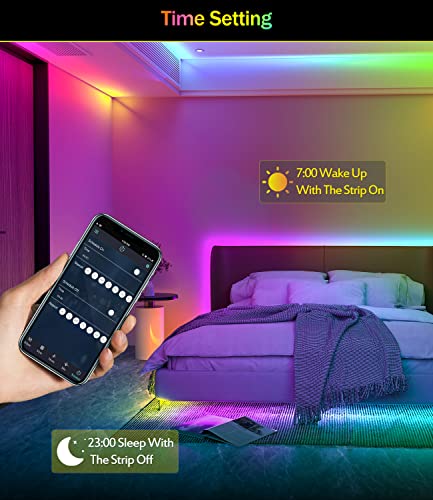Daymeet Led Lights for Bedroom, 33ft Led Chasing Effect Dream ICRGB Light Strip, USB Smart Light Strips APP Control Music ...