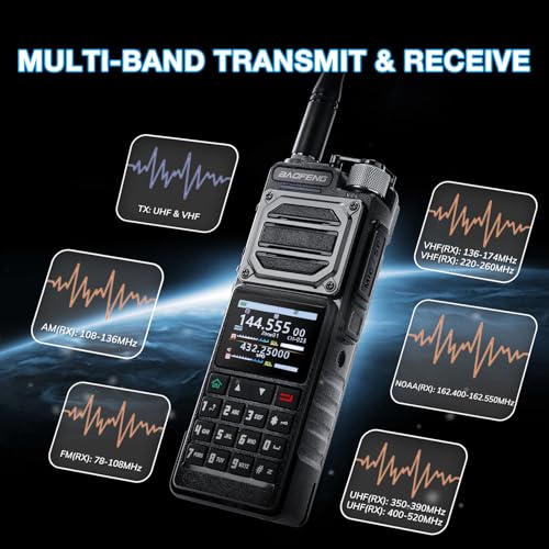 BAOFENG UV-25 PLUS 10W GPS Ham Radio Handheld, Long Range Two Way Radio AM FM NOAA Receiver with 5200mAh Battery USB-C Por...