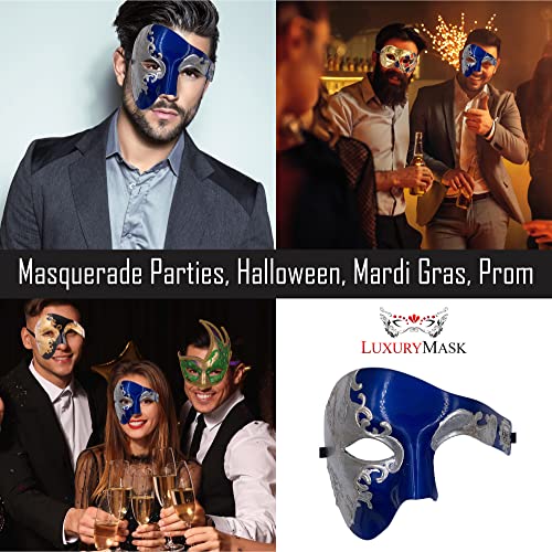 Masquerade Mask For Men Phantom Of The Opera Mask Prom Mardi Gras Haloween Venetian Half Face Mask