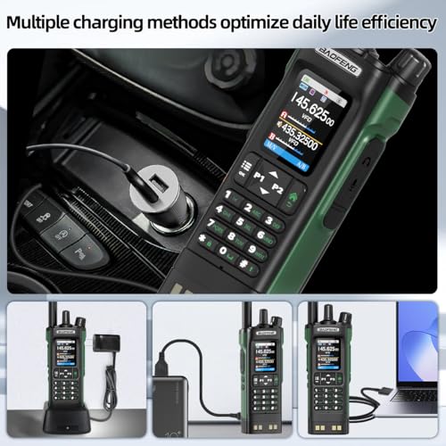 BAOFENG UV-32 Ham Radio Long Range 10W Rechargeable Walkie Talkies UV32 5RM K5 Handheld Two Way Radio NOAA Weather Radio w...