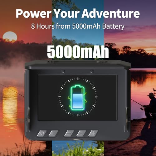 Underwater Fishing Camera,4.3 Inch HD Fishing Camera with 12 Infrared Night Vision Lights, Portable Fish Finder with 50ft ...