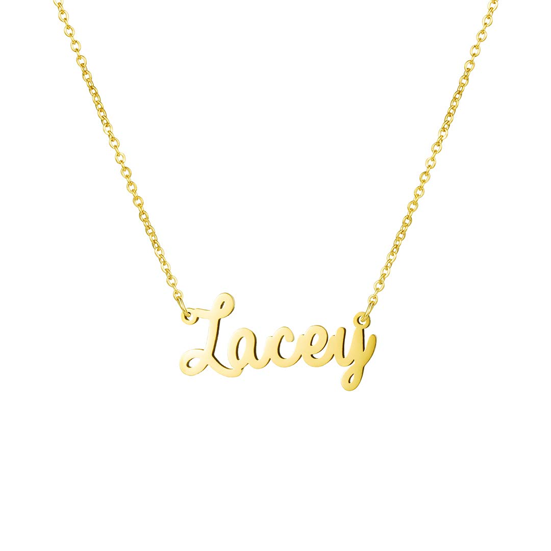 Women Jewelry Name Necklace Big Initial Best Friend Women Gift for Her Lacey