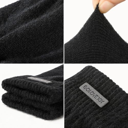 Black Winter Warm Gloves for Men Women Windproof Waterproof Thermal Touchscreen for Cycling Biking Sports Outdoor Work
