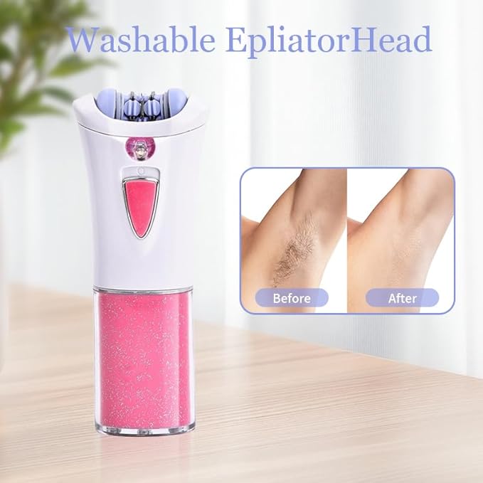 Epilator for Women with LED Light,Electric Face Epilator & Hair Removal Device for Face, Arms, Legs, Bikini, Armpits,Cordless Facial Hair Remover for Women