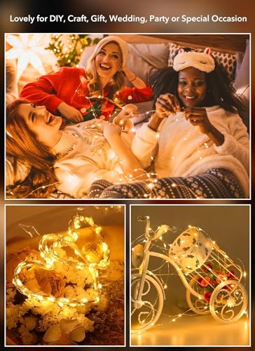 Minetom 6 Pack Fairy Lights Battery Operated String Lights - 7ft 20 LED Waterproof Silver Wire Firefly Lights Waterproof f...