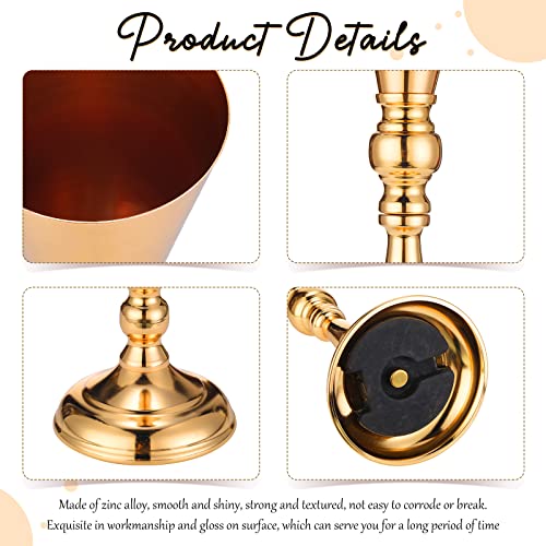 Potchen 6 Pcs Flower Trumpet Gold Vase Tabletop Centerpiece Gold Tall Flower Vases Bulk Wedding Table Decorative Centerpie...
