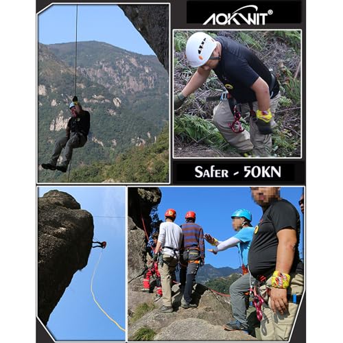 50KN Rescue Figure, 8 Descender Large Bent-Ear Belaying and Rappelling Gear Belay Device Climbing for Rock Climbing Peak R...