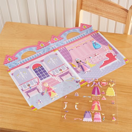 Melissa & Doug Puffy Sticker Set: Princess - 67 Reusable Stickers Kids Fashion Activities, Restickable Princess Sticker Book, Puffy Stickers for Kids Ages 4+