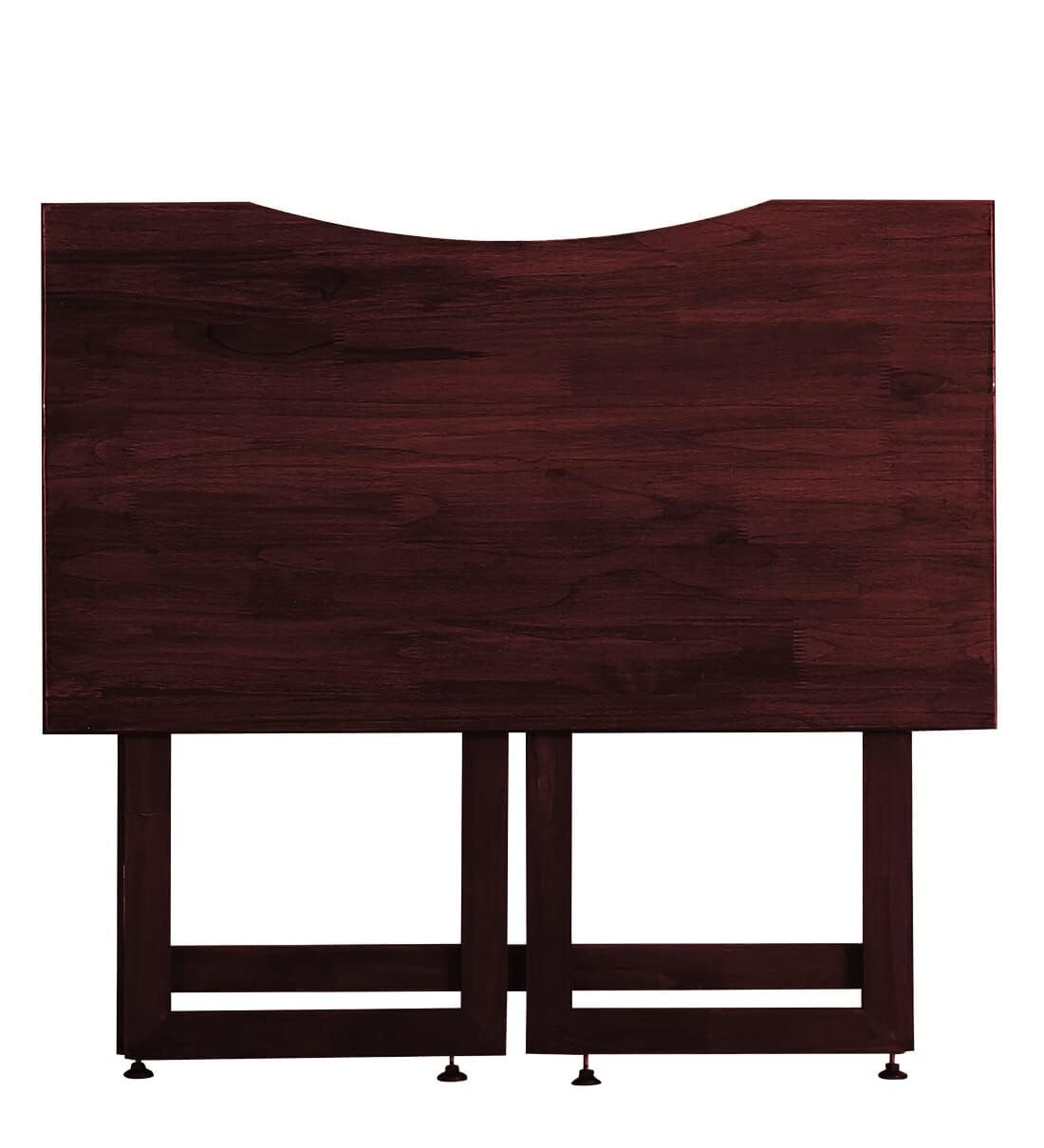 Dawn Riser Solid Wood Folding Table Desk, Writing, Laptop, PC, Space Saving, Easy Storage, Sleek Design, DIY Home Office Desk, Small Spaces Mahogany Color