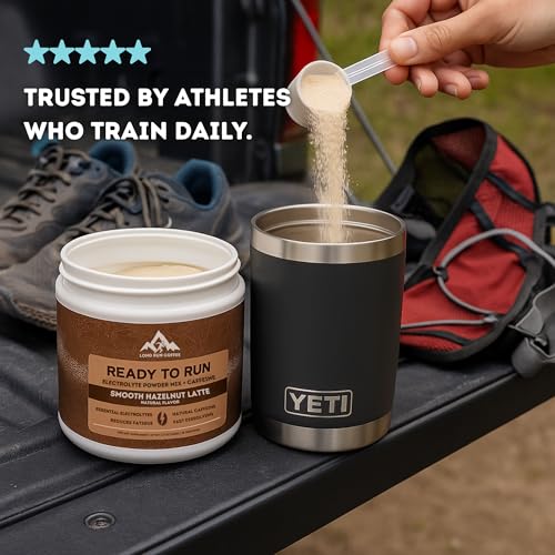 Ready to Run: Electrolytes + Caffeine Powder Mix by Long Run Co. [HAZELNUT LATTE] — 600mg Electrolytes, 50mg Caffeine, Onl...