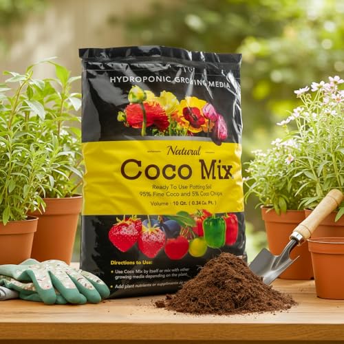 Potting Soil Mix 10 Quarts Envelor Indoor Plants Soil for Outdoor Plants 0.34 Cubic Feet Potting Mix Hydrated Coco Coir Mi...