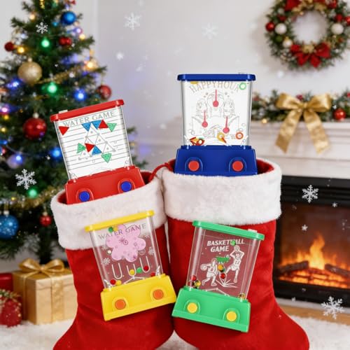 Zhanmai 16Pcs Handheld Water Games Mini Arcade Fish Ring Toss Basketball, Water Ring Toss Handheld Toys for Kids Adults, R...