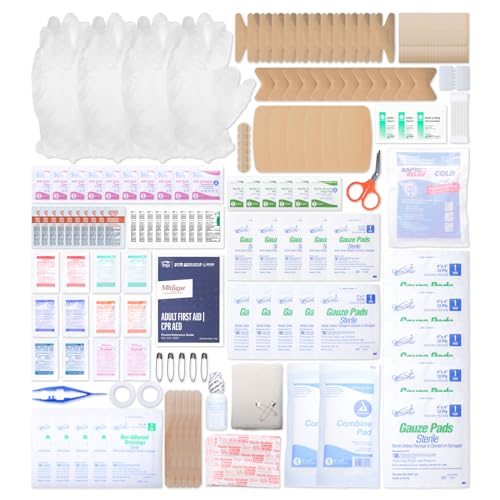 MFASCO 200 Piece All-Purpose First Aid Kit - Home and General Emergency Essentials - Plastic Box with Slide Locks - Ideal ...