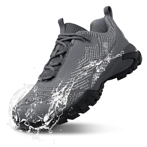 LEDINEY Mens Hiking Shoes Waterproof Lightweight Ankle Boots Outdoor Trekking Camping Walking Quest