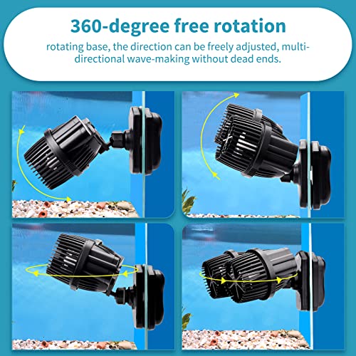 hygger 2100GPH Double Head Aquarium Wave Maker, Quiet 5W Aquarium Circulation Pump, with Strong Magnetic Suction Base, 36...