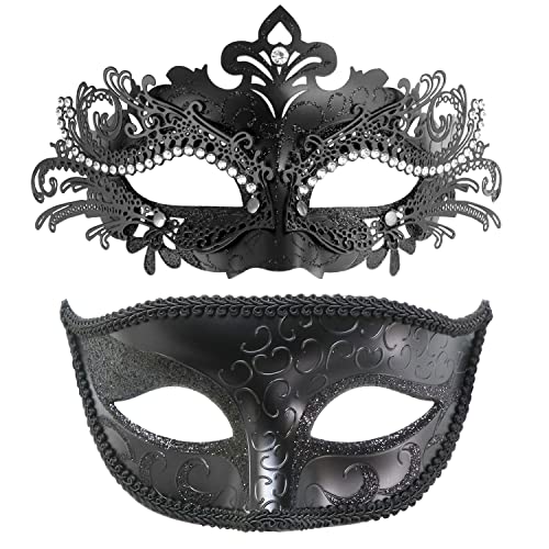 Coddsmz Couple Masquerade Mask Set - Venetian & Mardi Gras Mask for Women & Men