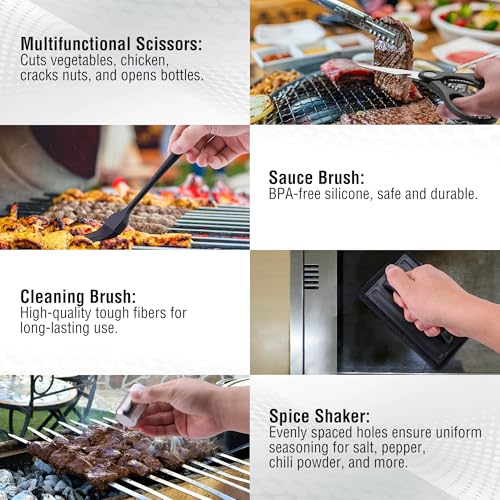 PARGRILL 128 PCS Griddle Accessories Kit - Premium Flat Top Grill Accessories Set for Blackstone & Camp Chef, Stainless St...