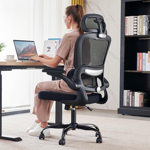 TRALT Office Chair Ergonomic Desk Chair, 330 LBS Home Mesh Office Desk Chairs with Wheels, Comfortable Gaming Chair, High ...