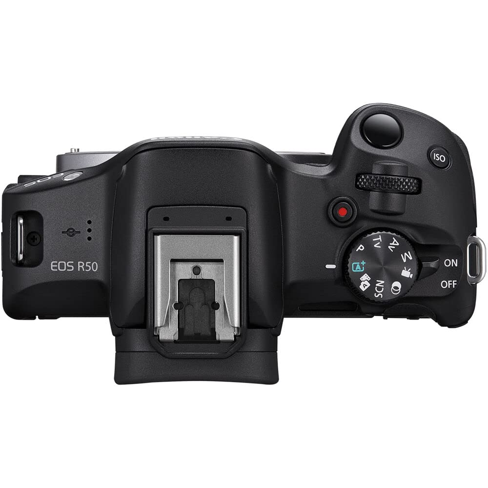 Canon EOS R50 Mirrorless Camera with 18-45mm & 55-210mm RF-S Lenses | 24.2MP APS-C Sensor, Dual Pixel CMOS AF, 4K Video | Compact Hybrid Camera Kit with Shoulder Bag and 64GB Card