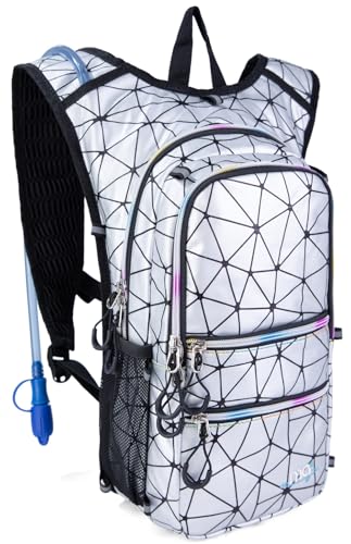 Hydration Backpack Pack with Cool Lights, 2L Water Bladder, Lightweight Bag for Running, Hiking, Bike, Climbing, Music Fes...