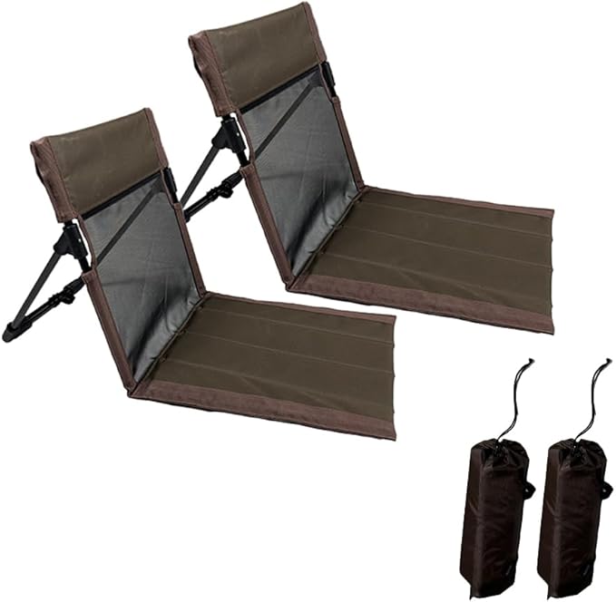 2 Pack Foldable Camping Chairs with Mesh Backrest,Ultra-Light Portable Beach Chairs with Carry Bag for Sunbathing Swimming...