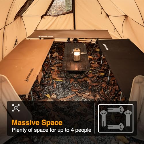 OneTigris ASH Canopy Hammock Hot Tent, Spacious Waterproof Windproof 4 Season Tent with Poles for Camping, Hiking, Bushcra...