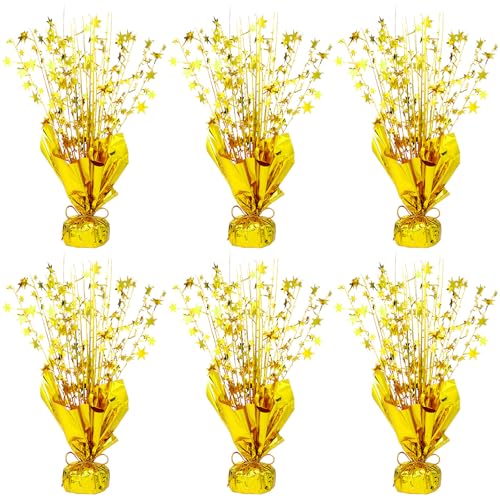 6 Pack Metallic Foil Spray Centerpiece Table Decoration Gold Party Centerpieces Table Decorations for Birthday Wedding Ann...