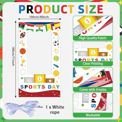 Sports Birthday Party Decorations Photo Booth Props All Star Party Banner Basketball Football Baseball Soccer Backdrop Int...