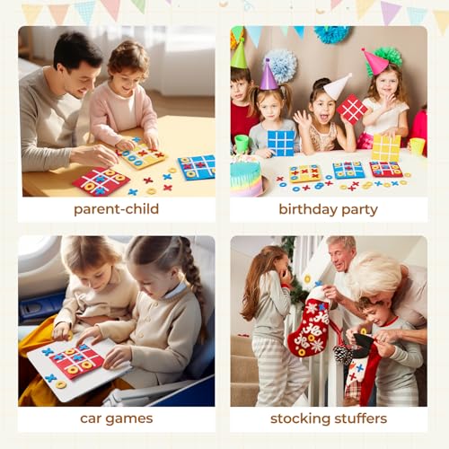 JoyCat Tic Tac Toe Mini Board Game Toy for Kids and Family,Birthday Party Favors,Goody Bag,Fun Indoor Game Night Activity,...