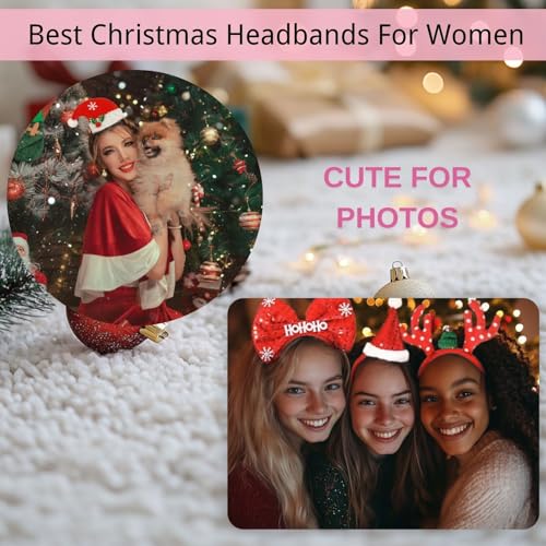 SEVEN STYLE 12 PCS Holiday Headbands,Cute Christmas head hat toppers,Great Fun and Festive for Christmas Party Favors Holi...