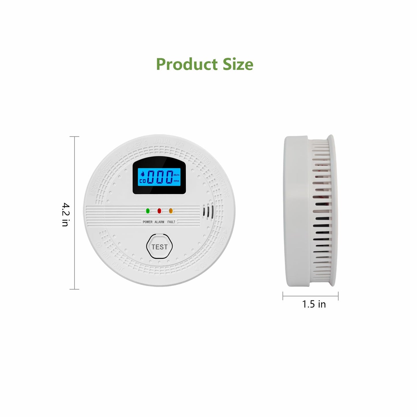 AITECseclfe Smoke and Carbon Monoxide Detector Combo, Fire Alarms Smoke detectors and Smart co Detector with Battery Powered for Home, Travel or RV, Portable, Digital Display (1 Pack)