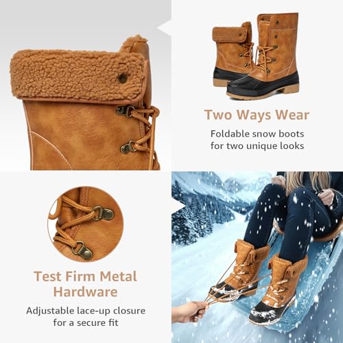 Kelway Snow Boots for Women – Waterproof, Insulated & Warm Winter Shoes with Non-Slip Soles for Hiking, Walking, Camping &...
