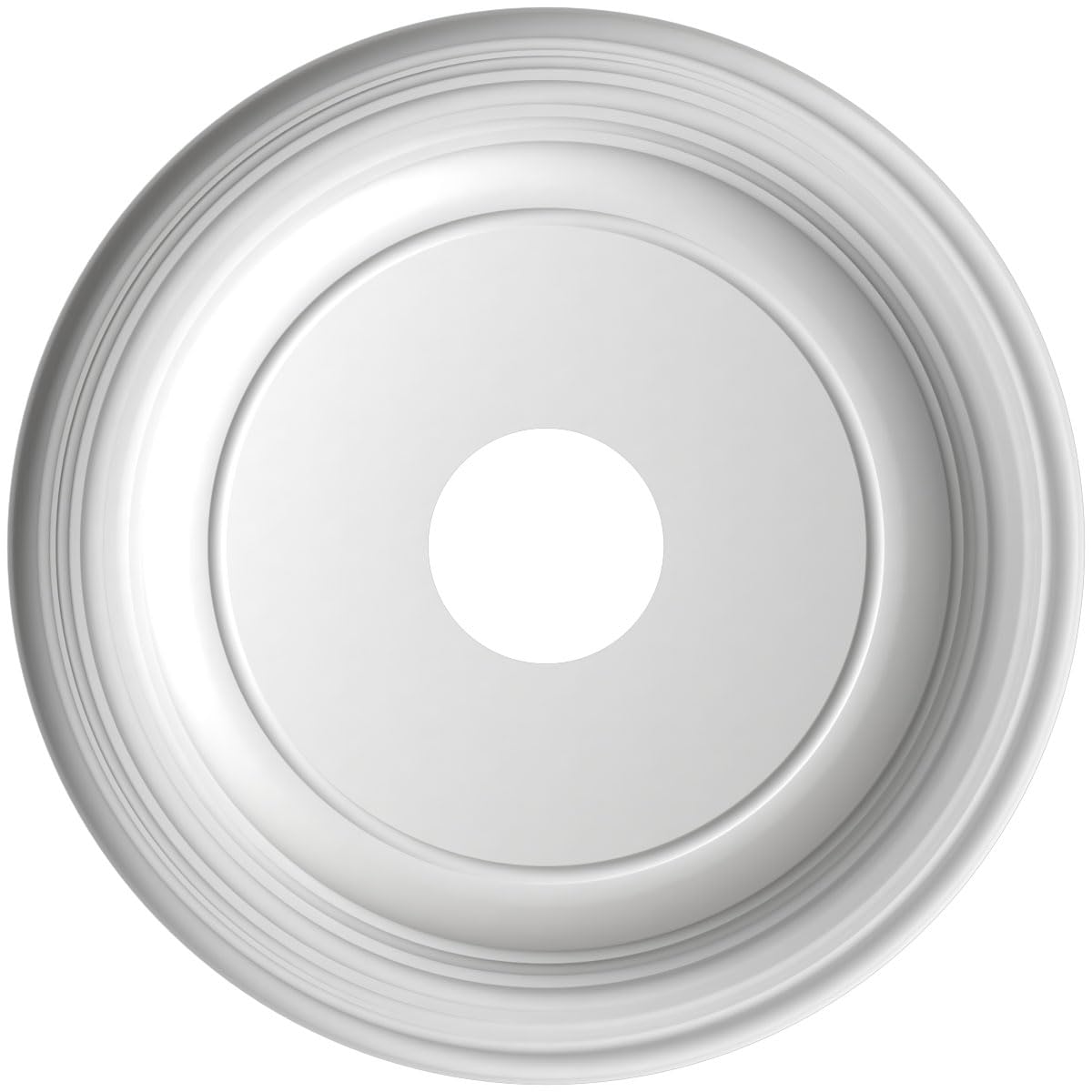 Ekena Millwork 16Od X 3 1/2Id X 1 3/8P Traditional Thermoformed Pvc Ceiling Medallion (Fits Canopies Up To 9 1/2), Metallic Blac