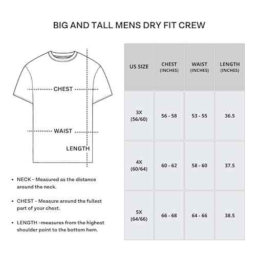 Real Essentials 3 Pack: Men¡¯s Big & Tall Tech Stretch Long-Sleeve & Short-Sleeve Dry-Fit T-Shirt (3XT-5XT)
